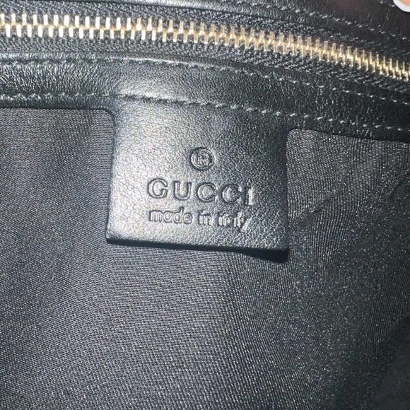 Certified Authentic GUCCI Striped Black Leather Hobo Bag - Picture 6 of 15